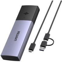 Unitek PCIe M.2 SSD korpusas S1251AGY01, 10Gbps, USB Type-C, aliuminis, pilkas, LED indikatoriai, 1 diskas, M.2, NVMe