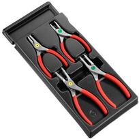 Facom fiksavimo žiedų replės MOD.PCSN, 4 vnt., 175mm, 10–60mm, plienas, ESD saugios, komfortiška rankena, CE