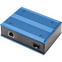 Digitus medijos keitiklis DN-652104-1, 10/100/1000MBit/s, 30W PoE, RJ45, DC 48–57V, tvirtas korpusas, IP40, DIN bėgiai