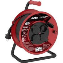 Acar ilgintuvas M02112, 20m, 4 lizdai, 230V, 3680W, 16A, IP44, H05RR-F 3G2.5, Type F, CE, juodas