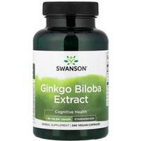 Swanson Vitamins, Ginkmedžio ekstraktas, standartizuotas, 60 mg, 240 kapsulių
