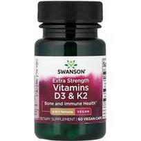 Swanson Vitamins, Vitaminai D3 ir K2, 60 daržovių dangtelių