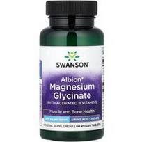 Swanson Vitamins, Albion® magnio glicinatas su aktyvintais B grupės vitaminais, 60 tablečių