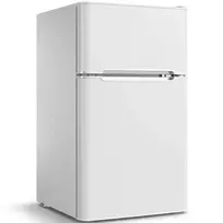 Mini šaldytuvas su šaldikliu, 2 durelės, reguliuojamas termostatas, 90 l, baltas