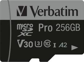 Karta Verbatim Pro MicroSDXC 256GB Class 10 UHS-I/U3 A2 V30 (47045) | 47045 | 0023942470458
