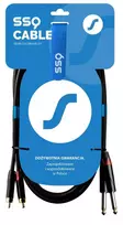 SSQ RCAJM2 SS-1428 Kabelis 2x RCA - 2x Jack Mono 6,3 mm 2 m Juoda