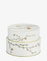 Kähler - Hammershøi Christmas Storage Tin Ø20/Ø22 White W. Deco 2 Pcs. - Kalėdiniai aksesuarai - Nude