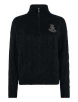 Lauren Ralph Lauren - Cable Funnelneck Quarter-Zip Sweater - Megztinis - Juoda