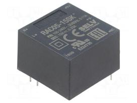 Converter: AC/DC | 5W | Uin: 85÷264VAC,120÷370VDC | Uout: 15VDC | 82%