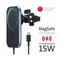 Automatinis laikiklis swissten  Swissten Magsafe Air Vent Turētājs Gaisa Restei Ar 15W Bezvadu uzlādi Melns