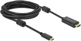 DeLOCK USB adapter cable, USB-C plug > HDMI 4K plug (black, 5 meters, active cable)