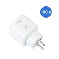 Box with 100 pieces smart plug PNI SmartHome WP800 WiFi internet control, Tuya Smart App, compatible with Amazon Alexa and Google Home, measures energy consumption
