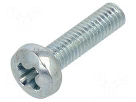 Screw | M2,5 | M2.5x10 | Head: button | Phillips | PH1 | steel | zinc