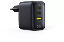 „Baseus“ tinklinis įkroviklis „EnerFill FE22“ 70 W, 2 x USB-C + USB-A – juodas (6942521209712)