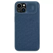 Nillkin Qin Cloth Pro book-style phone case for iPhone 14 Plus, blue