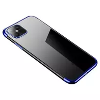 Hurtel Clear Color Gel TPU Electroplating frame phone case for iPhone 13 mini black