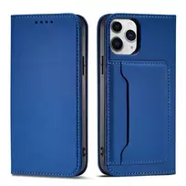 Hurtel Magnet card-style wallet phone case with stand for iPhone 12 Pro, blue