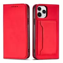 Hurtel Magnet card-style phone case for iPhone 12 Pro, red
