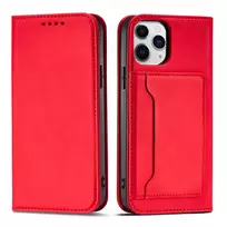 Hurtel Magnet card-style phone case for iPhone 12 Pro Max, red