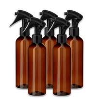 Rudas 200 ml PET purškimo butelis su juodu mini trigeriu, 5 vnt. rinkinys