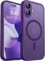 Tamsiai violetinis iPhone 17 dėklas, magnetinis, plonas, apsauginis