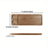 Medinė padėklinė lėkštė desertams ir kavinei, Ilgis-28,96cm