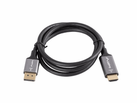 LANBERG DisplayPort to HDMI Cable (Male) – 1m, black/grey