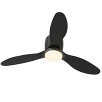 Lubų ventiliatorius su LED šviesa, nuotolinio valdymo, 3 sparnai, 3 šviesos spalvos, 6 greičiai, laikmatis