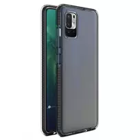 Hurtel Spring Case clear TPU gel protective cover with colorful frame for Xiaomi Redmi Note 10 5G / Poco M3 Pro, black