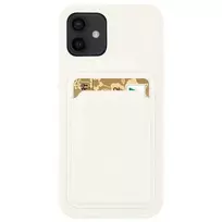 Hurtel Silicone card case wallet with card slot for documents – Xiaomi Redmi 10X 4G / Xiaomi Redmi Note 9, white