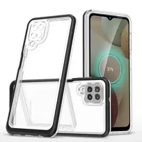 Hurtel Clear 3-in-1 Case for Samsung Galaxy A22 4G with Gel Frame - Black