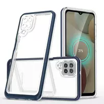Hurtel Clear 3-in-1 Case for Samsung Galaxy A22 4G with Gel Frame in Blue