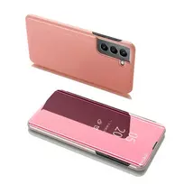 Hurtel Clear View Case Flip Cover for Samsung Galaxy S22+ (S22 Plus) in pink
