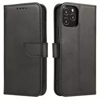 Hurtel Magnetic Case: Elegant case, cover with flap and stand function for Motorola Moto G 2022, black