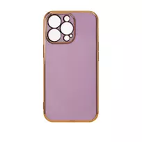 Hurtel Lighting Color Case for Xiaomi Redmi Note 11, gel cover with gold frame, purple