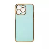 Hurtel Lighting Color Case for Xiaomi Redmi Note 11, gel cover with gold frame, mint