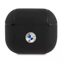 BMW Genuine Leather Silver Logo Case for AirPods 3 - Navy Blue