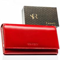 Natūralios odos piniginė moterims Rovicky su RFID apsauga ir 14 kortelių vietų, raudona