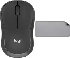 Belaidė kompiuterio pelė Logitech M240 Silent Bluetooth Mouse, grafito spalvos + Studio Series pelės kilimėlis