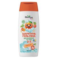 EKO LINE Kids šampūnas-gelis-putos 3in1 vaikams nuo 3 metų, persikų, 250ml
