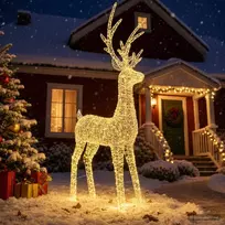 Kalėdinis LED elnio figūros apšvietimas 1000 LED Šilta balta
