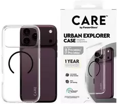 Dėklas Panzer Glass „Case CARE by PanzerGlass Urban Explorer Juodas“ skirtas „iPhone 18 Pro Max“ / „iPhone 17 Pro Max“, permatomas