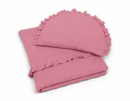 Kūdikių patalynės komplektas My Sweet Baby MUSLIN su raukiniais, rožinis