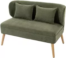 Dvivietė sofa su apmušalu, tamsiai žalia, 117 × 65 × 78,5 cm