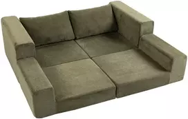 Fotelis-lova 4 viename, dvivietis, žalias, 208 × 104 × 85 cm