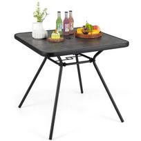 Lauko valgomasis stalas, 80x80x72 cm, juodas, metalas, lauko baldai