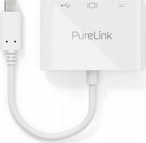 PURELINK IS270 PREMIUM ADAPTER USB-C NA HDMI, USB-C, USB-A - 0,10M (BIAŁY) | IS270 | 4251364719022