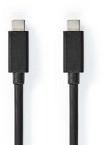 Kabel USB Nedis USB 3.2 Gen 2 (3.1 Gen 2) 1 m USB C 20Gbit/s 100 W Black (CCGB64020BK10) | CCGB64020BK10 | 5412810422043