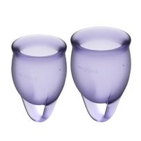 Violetinės menstruacinės taurelės Satisfyer Feel Confident (2 vnt.)