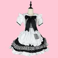 Seksuali Lolita Tarnaitė Suknelė Japoniška Miela Moteriška Kawaii Suknelė Vaidmenų žaidimas Kostiumas Helovino vakarėlis Cosplay Anime Kawaii Drabužiai 4XL juoda